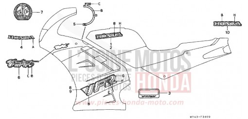 RAYURE/MARQUE (1) (VFR750FL/FM-CM) VFR750FL de 1990